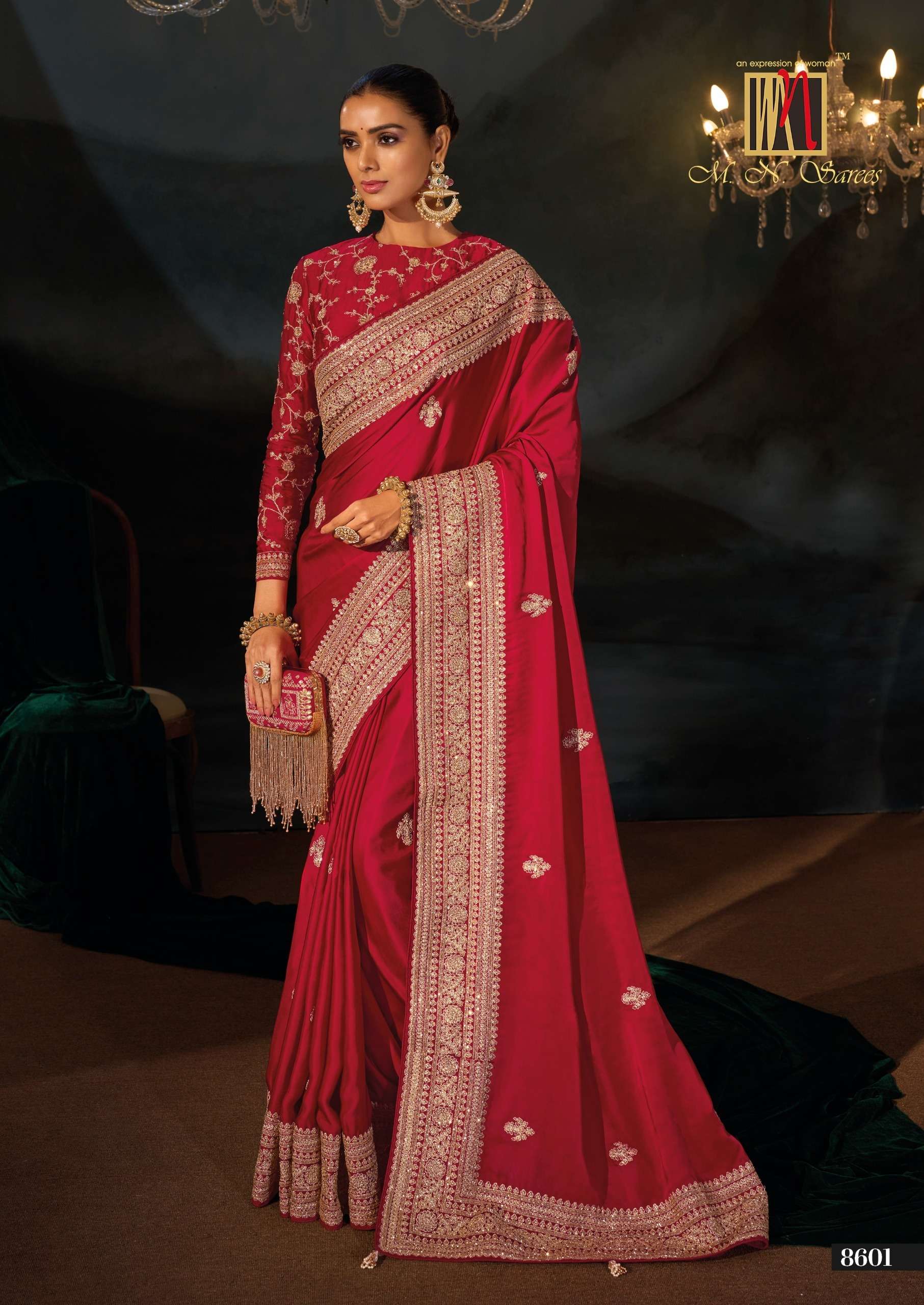 M N 8600 Series 8601 To 8613 the Royal and classic Heritage Collection saree wholesale in surat